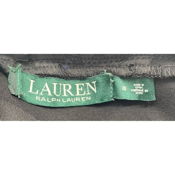 Ralph Lauren Midi Fit & Flare Dress Womens‎ Size 8 M Black Sleeveless Cocktail - Picture 2 of 13